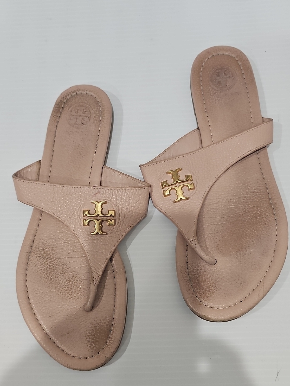 Tory Burch Jolie Flat Thong Sandals Tumbled Size 86